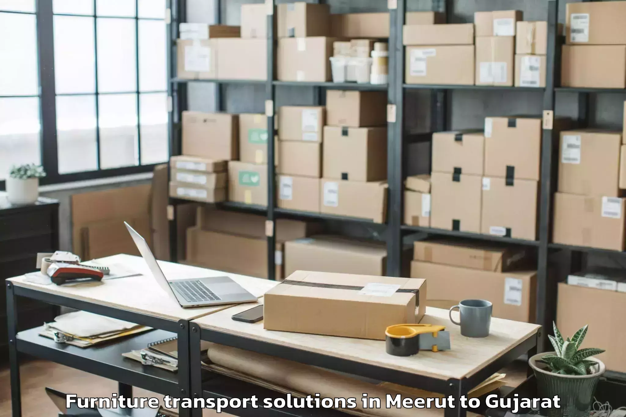 Affordable Meerut to Karamsad Furniture Transport Solutions